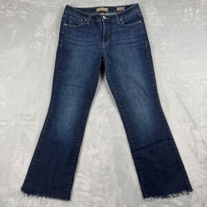 Nine West Vintage America Collection BOHO Bootcut Jeans Frayed Hem Size 10